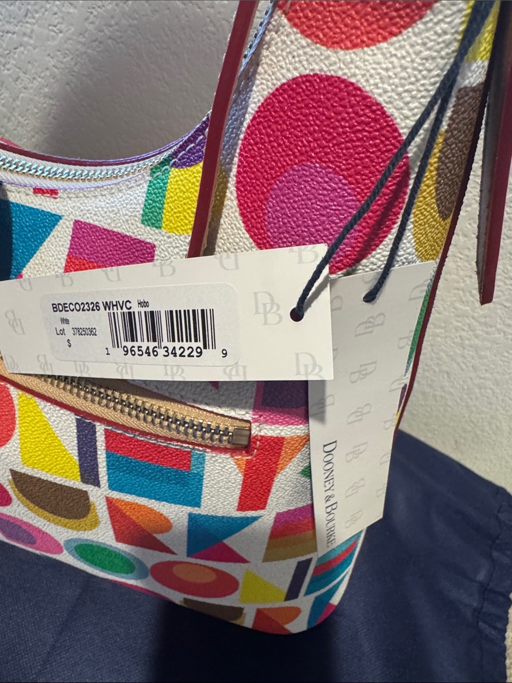 Dooney & Bourke Multicolor Logo Print Hobo Bag - Picture 4 of 17